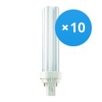 Confezione Multipack 10x Philips MASTER PL-C 18W - 840 Bianco Freddo | 2 Pin