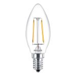 Philips Corepro LED Candela E14 Filamento Chiara 2W 250lm – 827 – Bianco Molto Caldo | Sostitutiva 25W
